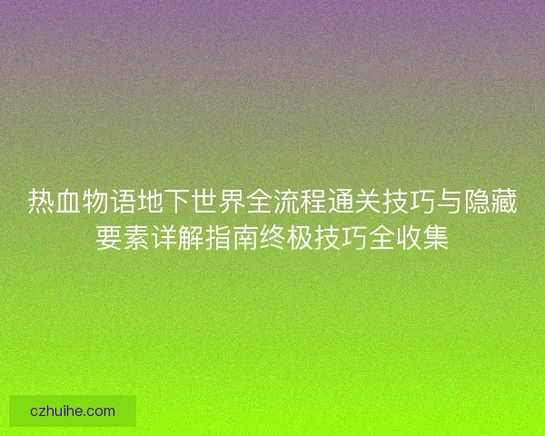 热血物语地下世界全流程通关技巧与隐藏要素详解指南终极技巧全收集